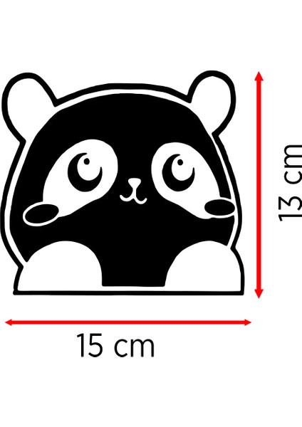 New Jargon Bagajdan Bakan Panda Sticker Etiket Çıkartma Pc Laptop Araba Oto Motor 20 cm