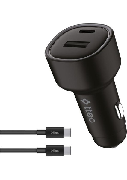 Smartcharger Duo Pd 48W Araç Hızlı Şarj Aleti Usb-C+Usb-A - Usb-C-Usb-C 3A Kablo