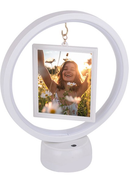 Yuvarlak Içi Kare Led Işıklı Fotoğraf Çerçevesi fiyatları