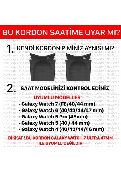 Samsung Galaxy Watch 7 6 5 4 Fe 40-42-43-44-45-46-47 Mm ile Uyumlu Çelik Metal Kordon Boşluk Bırakmayan Pimli modelleri