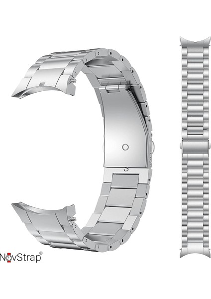 Samsung Galaxy Watch 7 6 5 4 Fe 40-42-43-44-45-46-47 Mm ile Uyumlu Çelik Metal Kordon Boşluk Bırakmayan Pimli