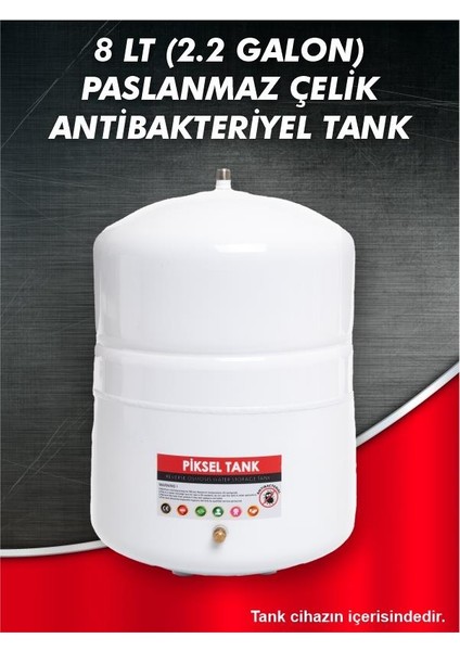 Piksel Aqua Master 14 Aşamalı Alkali Multimineralli Çelik Tanklı Su Arıtma Cihazı