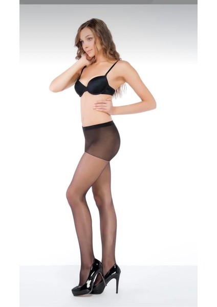 Kadın Fit 15 Mat Siyah Kilotlu Çorap