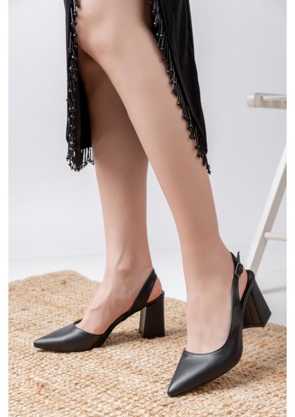 Tonia Siyah Cilt Topuklu Kadın Ayakkabı fiyatları