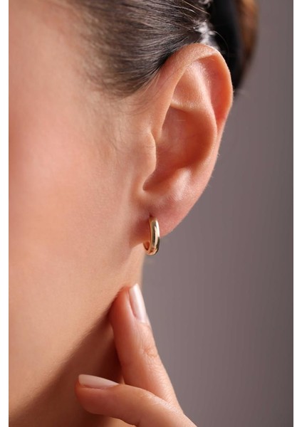 Altın Düz Oval Halka Küpe 1.2 cm 3mm fiyatları