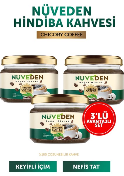 Nüveden Hindiba Kahvesi %100 Doğal Detox Diyet Kahve 3X150 gr