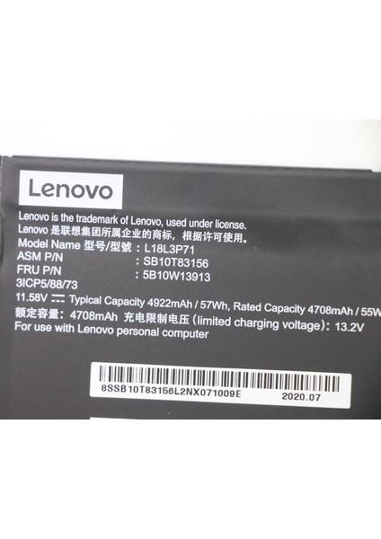 Thinkpad T590 Orjinal Notebook Bataryası 5B10W13913