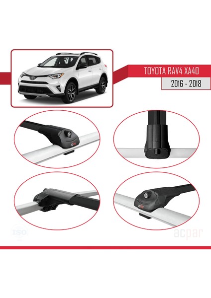 Toyota Rav4 (XA40) 2016-2018 Arası ile Uyumlu Ace-1 Ara Atkı Tavan Barı Siyah fırsatları