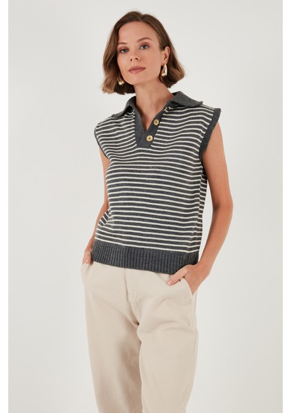 Çizgili V Yaka Triko Süveter Kadın Süveter 4616171 fiyatları