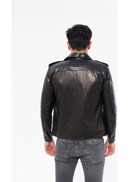 DER721P Hakiki Piton Derisi Erkek Siyah Mont fırsatları