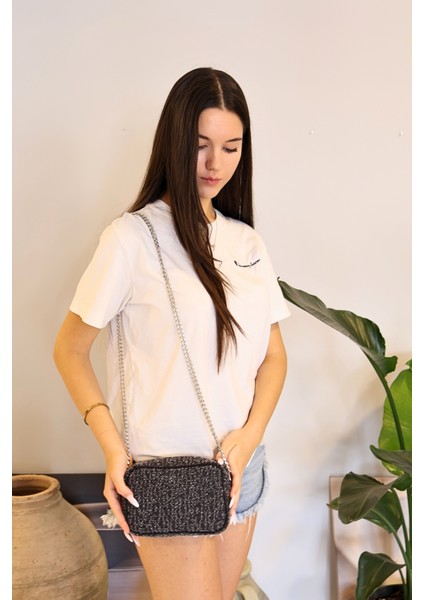 Kadın Çanta, Zincir Askı Detaylı Kot & Denim Çanta Kadın Kol, Omuz Çantası