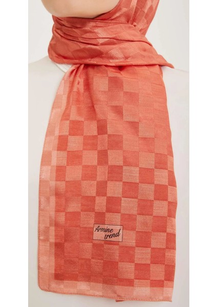 Trend B.Janjan Şal 87 - Turuncu Dama Desen fiyatları