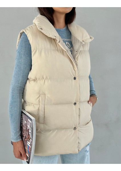 Kadın Filotalı Cep Çıtçıtlı Yakalı Şişme Yelek modelleri