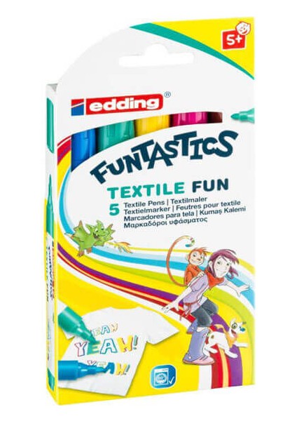 E 17 Funtastics Kumaş Boyama Kalemi 5'li Set