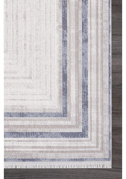 Romantik 02432b Gri Mavi Çizgi Desenli Halı fiyatları