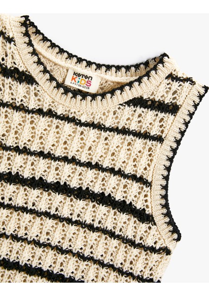 Crop Örgü Süveter Yuvarlak Yaka Kolsuz modelleri