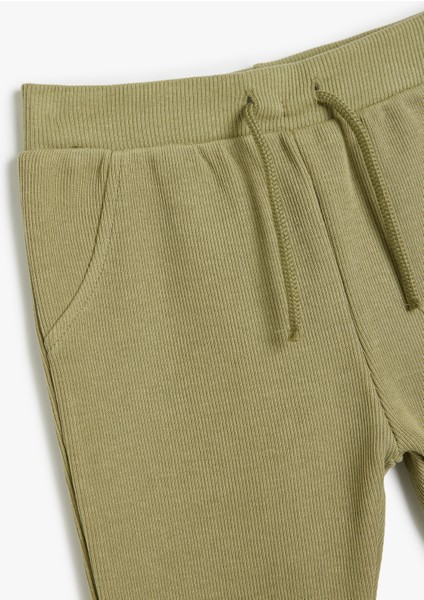 Basic Eşofman Altı Dokulu Beli Bağlamalı Pamuklu modelleri