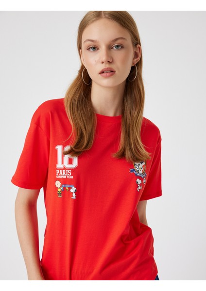 Snoopy Oversize Arkası Baskılı T-Shirt Lisanslı