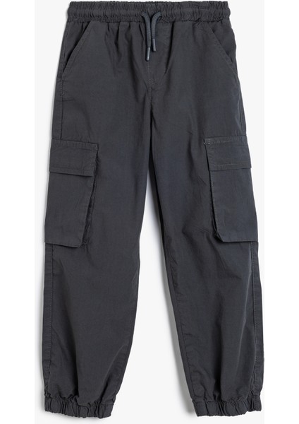 Jogger Paraşüt Pantolon Cepli Beli Bağlamalı Pamuklu