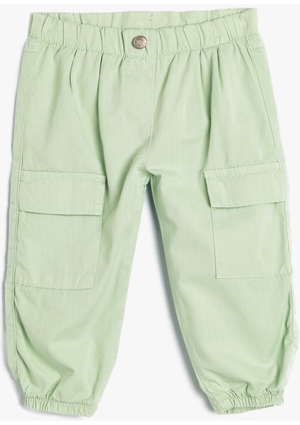 Paraşüt Pantolon Beli Lastikli Cepli Pamuklu