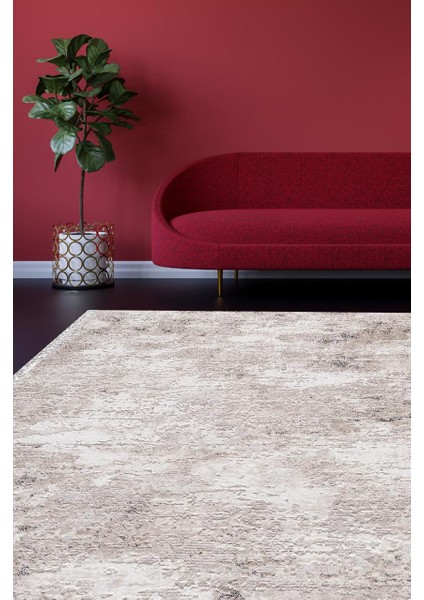 Romantik 02436a Kahve Bej Modern Desenli Halı