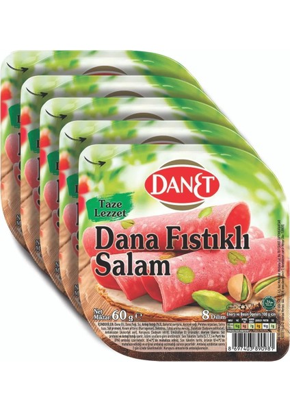 Dana Fıstıklı Salam I Dilimli I 50 G X5