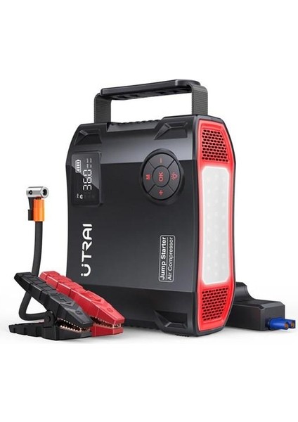 Utraı Jstar Js5 24000MAH 2000A 4 In 1 Jump Starter Hava Kompresörlü Taşınabilir Akü Takviye Kiti (Js-5)