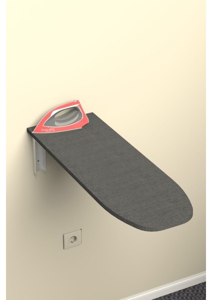 Şık duvara monte katlanır ütü masası, gri renk, Türkiye üretimi, ev kullanımı için ideal