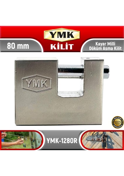 Kayar Milli Döküm Asma Kilit | 80 mm | YMK-1280R