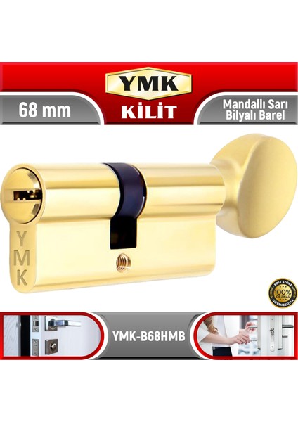 Mandallı Sarı Bilyalı Barel | 68 mm | YMK-B68HMB