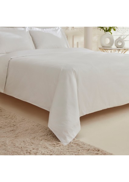 Vessa 120 Tel %100 Pamuk Saten Çift Kişilik Nevresim Takımı Çizgili Beyaz fiyatları