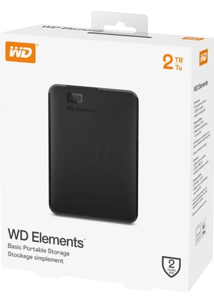 Wd Elements 2tb USB 3.0 2.5" Taşınabilir Disk (WDBU6Y0020BBK-WESN)