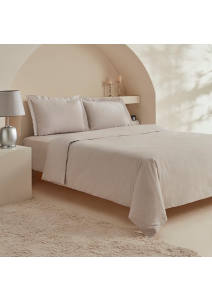 White Collection Ina Çift Kişilik Percale Nevresim Takımı Açık Gri