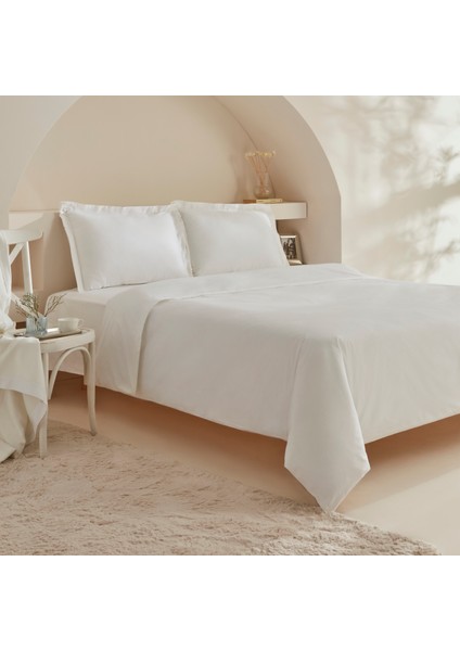White Collection Ina Çift Kişilik Percale Nevresim Takımı Beyaz