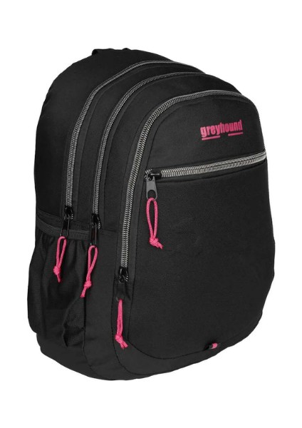 Ortaokul Lise Siyah Su Geçirmez Astarlı Kumaş Sırt Çantası 4 Bölmeli