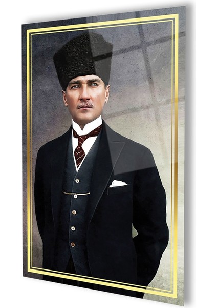 Atatürk 4mm Dayanıklı Cam Tablo Temperli Cam, Ataturk Glass Wall Decor