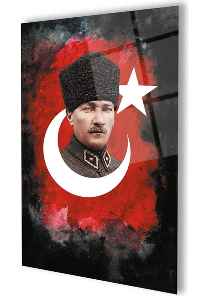 Atatürk Silüet Cam Tablo