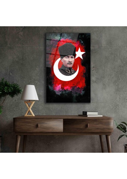 Atatürk Silüet Cam Tablo