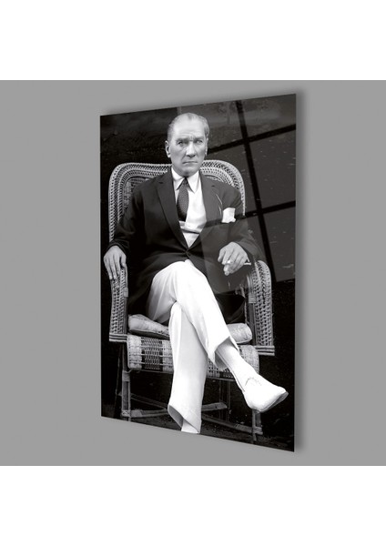Atatürk Baskılı Cam Tablo 4mm Dayanıklı Temperli Cam..