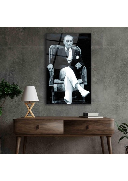 Atatürk Baskılı Cam Tablo 4mm Dayanıklı Temperli Cam..