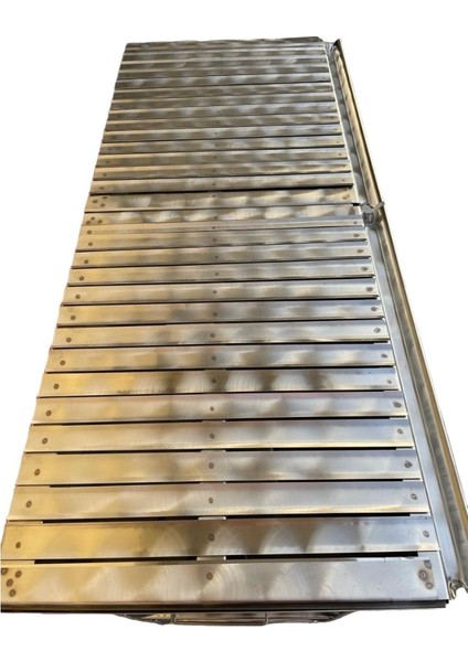 Paslanmaz Kömürlü Mangal Tekerlekli 40 x 80 cm Çift Sehpalı