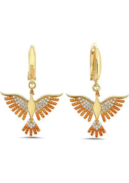 Anka Kuşu Altın Kaplama Küpe