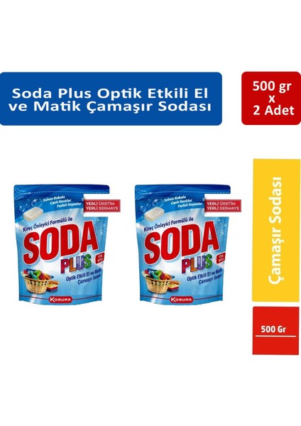 Soda Plus Etklili Çamaşır Sodası 500 gr x 2 Adet