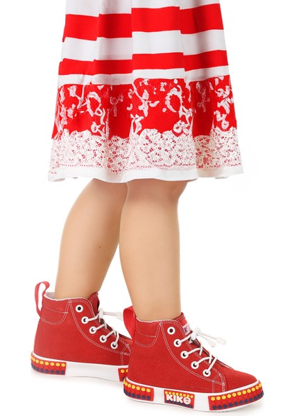 Gamel Günlük Lastikli Kız Çocuk Bot Ayakkabı Kırmızı