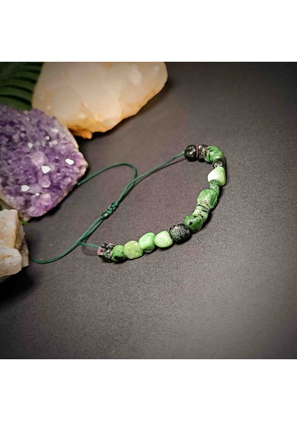 Anyolit Amorf Kesim Makrome Örgü Doğal Taş Bileklik fiyatları