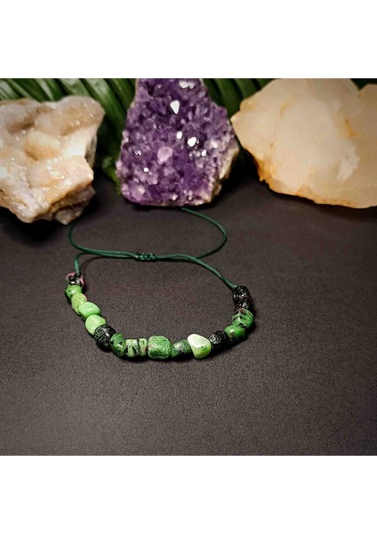 Anyolit Amorf Kesim Makrome Örgü Doğal Taş Bileklik fırsatları