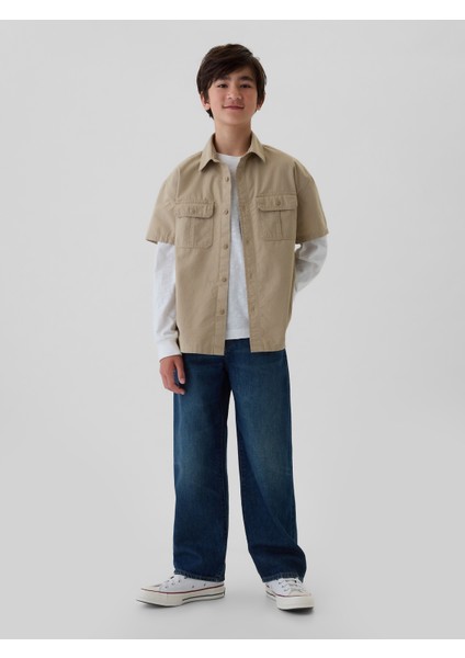 Erkek Çocuk Lacivert Baggy Jean Pantolon