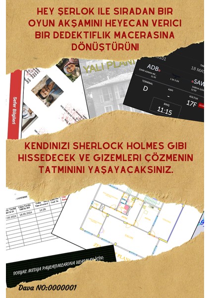 Dedektiflik Oyunu, Cinayet Çözme ve Katili Bulma Oyunu, Suçluyu Bulma Oyunu, Yalıda Cinayet modelleri