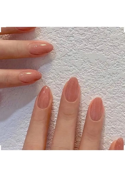 Jel Tırnak Desenli Nail Art Oval Badem Kadın Takma Tırnak Protez Tırnak Set Yapıştırıcı ve 1 Adet Törpü Hediyeli
