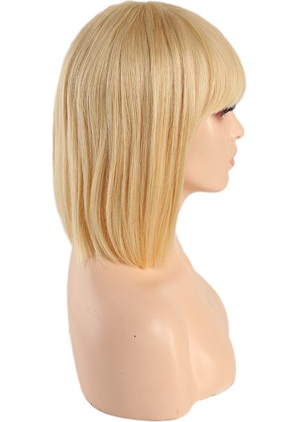 Platin Gerçek Saç Özel Kahküllü Peruk / fiyatları